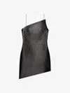 Givenchy Asymmetric Lambskin Leather Minidress
