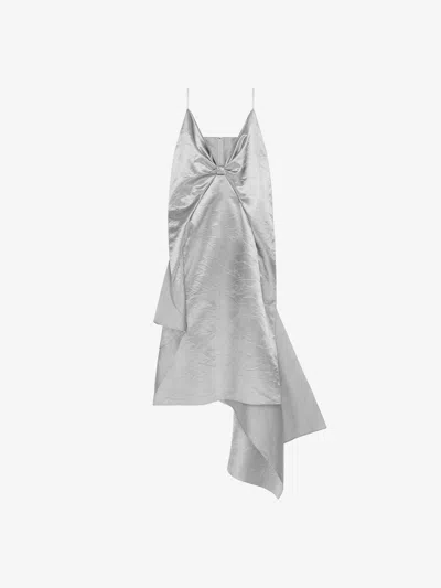 Givenchy Asymmetric Dress In Satin With Oversized Bow In Lavender