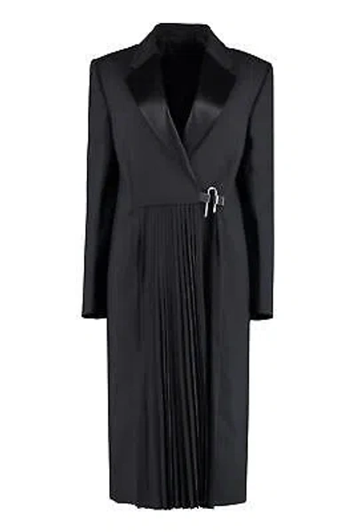 Pre-owned Givenchy Asymmetric Fastening Wool Coat In Black