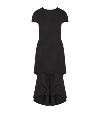 Givenchy Asymmetric Dress In Satin With Crystals In Black