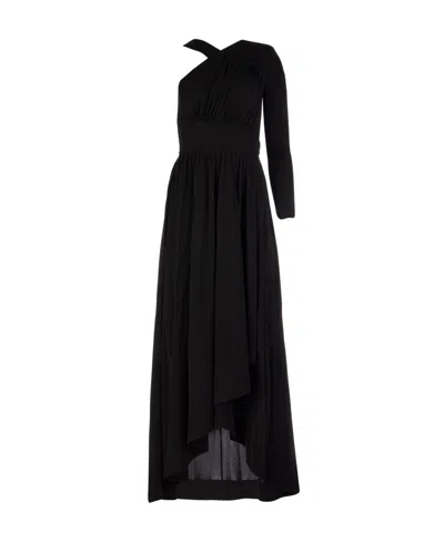 Givenchy Asymmetric Maxi Gown In Black