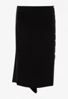Givenchy Asymmetric Midi Skirt In Black