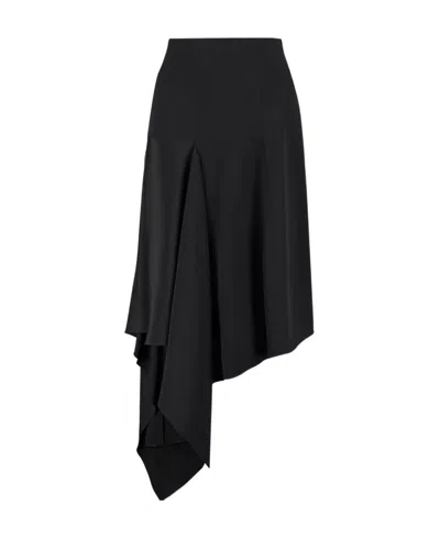 Givenchy Asymmetric Midi Skirt In Black