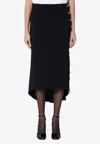 Givenchy Asymmetric Midi Skirt In Black