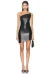Givenchy Asymmetric Lambskin Leather Minidress In Black