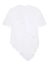 Givenchy Asymmetric Shirt Dress In Cotton Poplin With Bow Detail In White