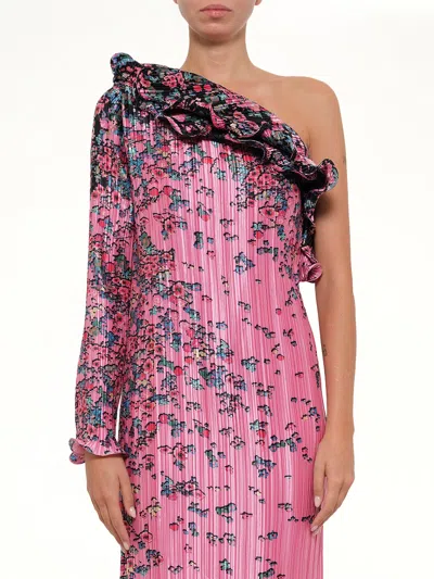 Givenchy Asymmetric Pleated Dress In Pink / 36
