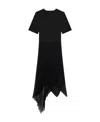 Givenchy Asymmetric Pleated Midi Dress In Black