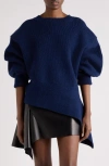 Givenchy Asymmetric Sweater In Wool And Cashmere In Blue