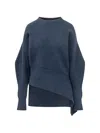 Givenchy Asymmetric Ribbed-knit Sweater In Blue