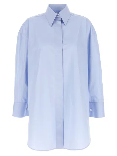 Givenchy Asymmetric Button-down Cotton Shirt In Blue