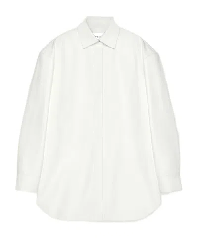 Givenchy Asymmetric Shirt In Nappa Leather In White