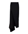Givenchy Slashed Asymmetric Midi Skirt In Black