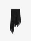 Givenchy Asymmetric Skirt In Shiny Monogram 72 Tulle In Black/silvery