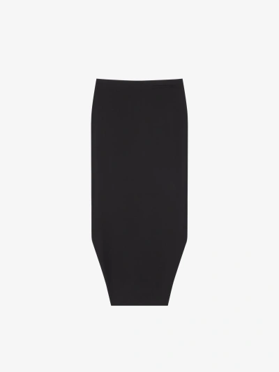 Givenchy Asymmetric Skirt In Wool And Mohair In Black