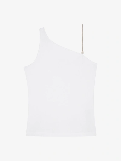 GIVENCHY ASYMMETRIC TOP IN COTTON WITH CHAIN DETAIL