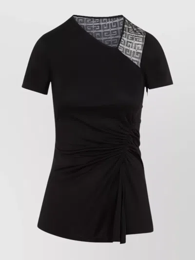 Givenchy 4g Mesh Draped Top In Black