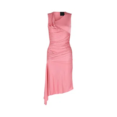 Pre-owned Givenchy Asymmetrical Draped Dress 'flamingo' | Pink | Women's Size 44