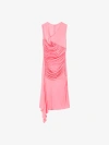 Givenchy Asymmetrical Draped Dress In Jersey In Flamingo