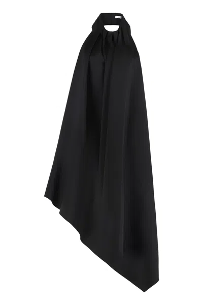 GIVENCHY ASYMMETRICAL DRAPED DRESS IN WOOL