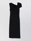 Givenchy Draped-detail One-shoulder Midi Dress In Black