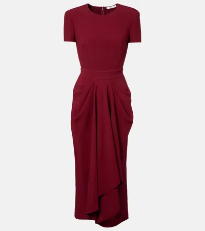 Givenchy Asymmetrical Draped Midi Dress In Red