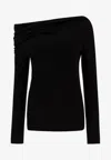 Givenchy Draped Collar Top With Asymmetric Design