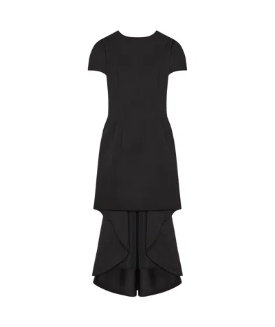 Givenchy Asymmetric Dress In Satin With Crystals In Black