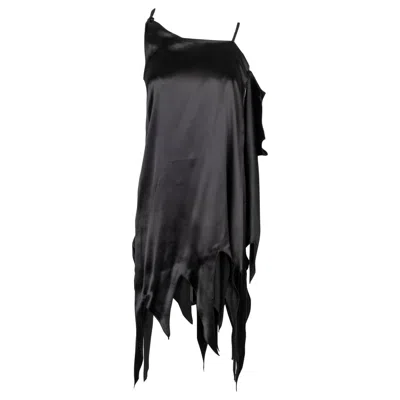 Pre-owned Givenchy Asymmetrical Dress In Black Satin