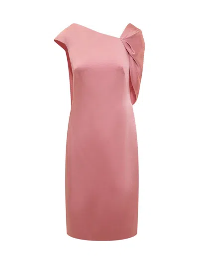 Givenchy Cape-detailed Satin Midi Dress In Flamingo