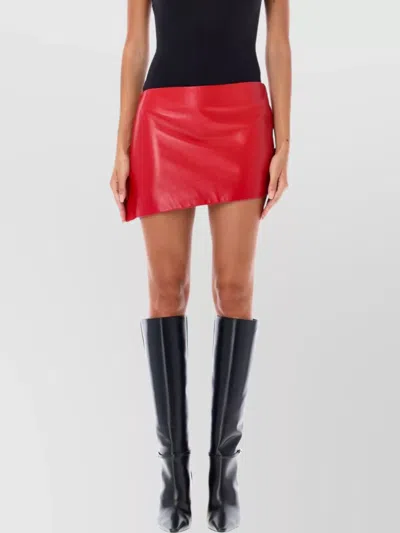 GIVENCHY ASYMMETRICAL HEM NAPPA MINI SKIRT