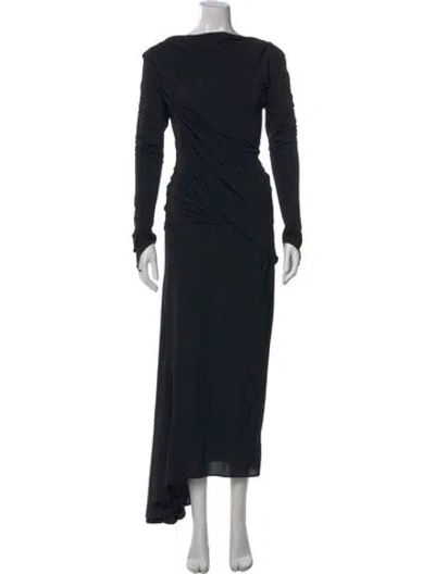 Pre-owned Givenchy Asymmetrical Long Dress In Black