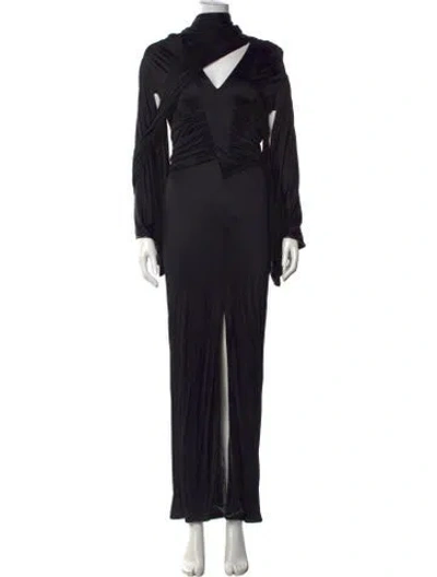 Pre-owned Givenchy Asymmetrical Long Dress In Black