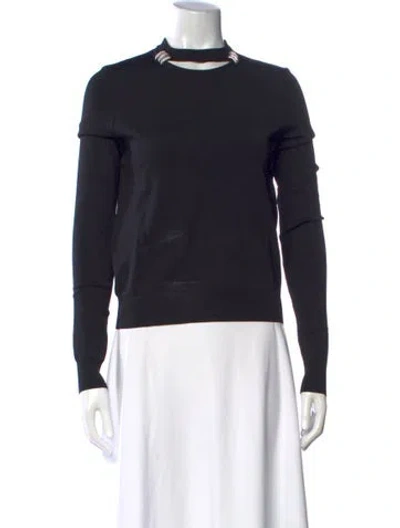 Pre-owned Givenchy Asymmetrical Long Sleeve Top In Black