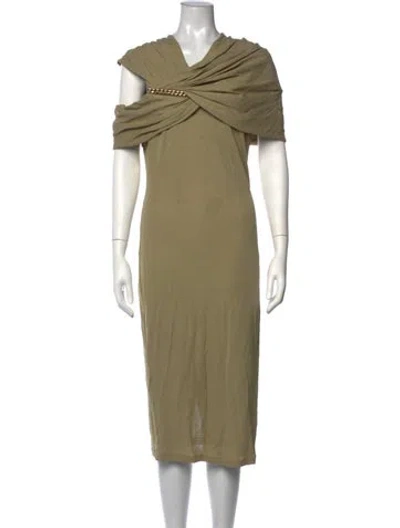 Pre-owned Givenchy Asymmetrical Midi Length Dress In Neutrals