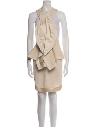 Pre-owned Givenchy Asymmetrical Mini Dress In Neutrals