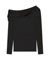 Givenchy Asymmetric Draped Top In Jersey In Black