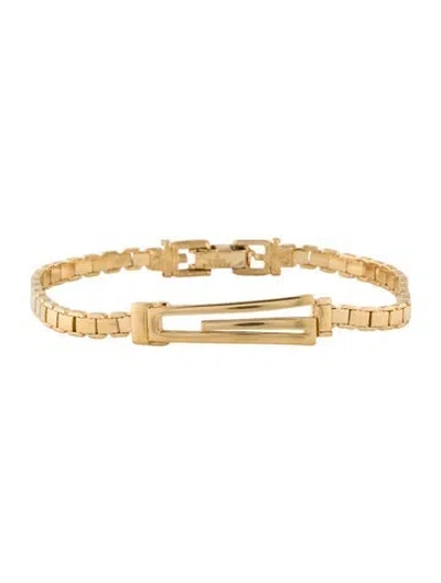 Pre-owned Givenchy Asymmetrical Plate Link Bracelet, 6.5" In Multi