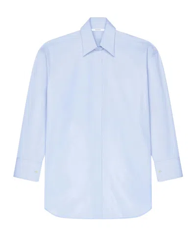 Givenchy Asymmetrical Poplin Shirt In Blue