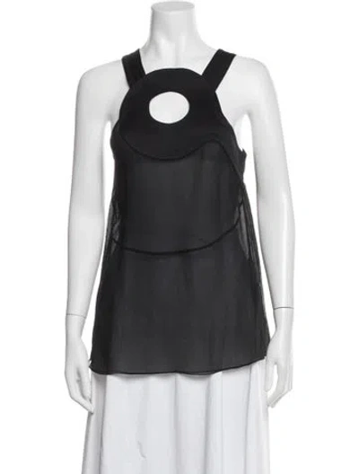 Pre-owned Givenchy Asymmetrical Sleeveless Top In Black
