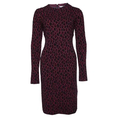 Pre-owned Givenchy , Aubergine Colored Leopard Print Dress. In Black