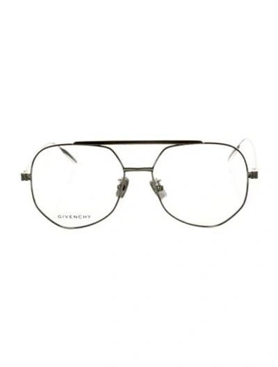 Pre-owned Givenchy Aviator Eyeglasses In Silver
