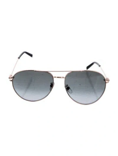Pre-owned Givenchy Aviator Gradient Sunglasses In Black/gold
