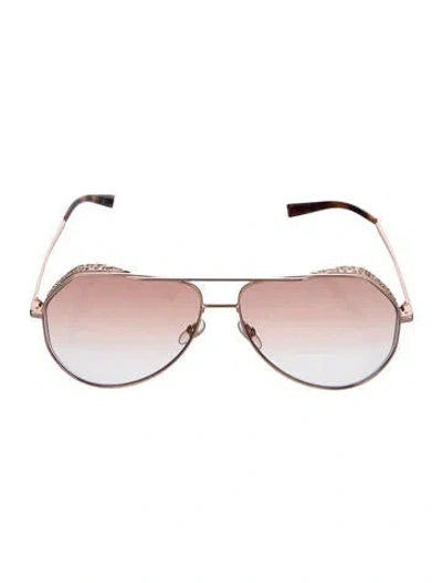 Pre-owned Givenchy Aviator Gradient Sunglasses In Gold