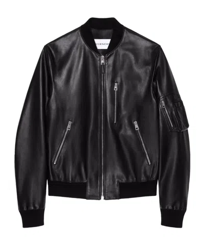 Givenchy Aviator Jacket In Leather In Black