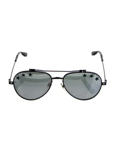 Pre-owned Givenchy Aviator Mirrored Sunglasses In Black