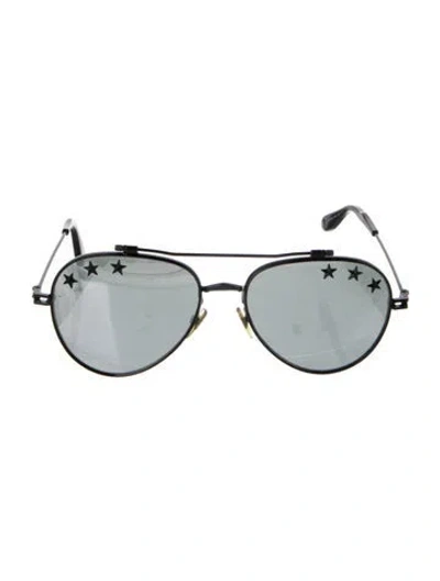 Pre-owned Givenchy Aviator Mirrored Sunglasses In Black