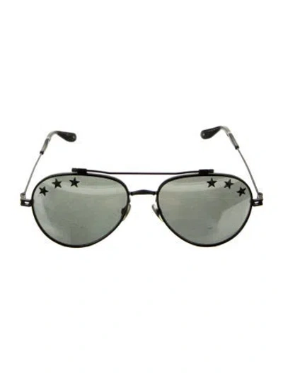 Pre-owned Givenchy Aviator Mirrored Sunglasses In Black