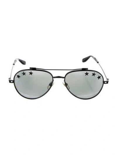 Pre-owned Givenchy Aviator Mirrored Sunglasses In Black