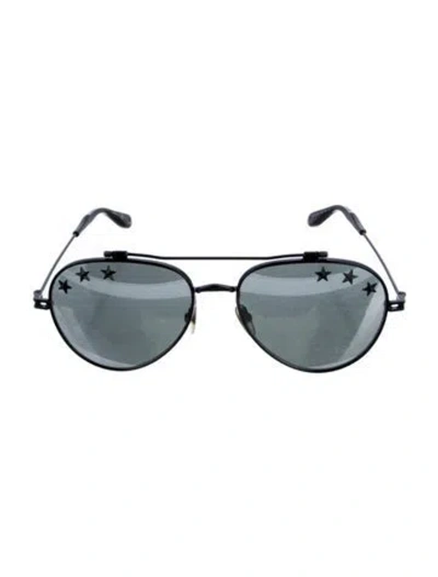Pre-owned Givenchy Aviator Mirrored Sunglasses In Black